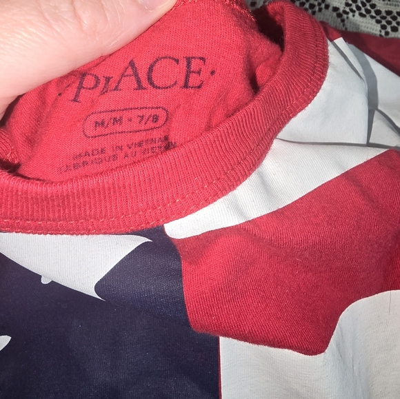 Boys american flag shirts 2 pack. Size M 7/8 - Picture 2 of 4